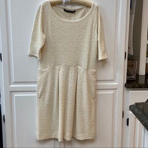 Peruvian Connection lovely cream knit dress